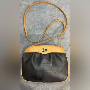 Mark Cross , rare, vintage, smoky dark gray crossbody handbag
